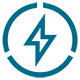 Lightning bolt in a circle 